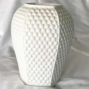 TIffany & Co China vase basket weave pattern